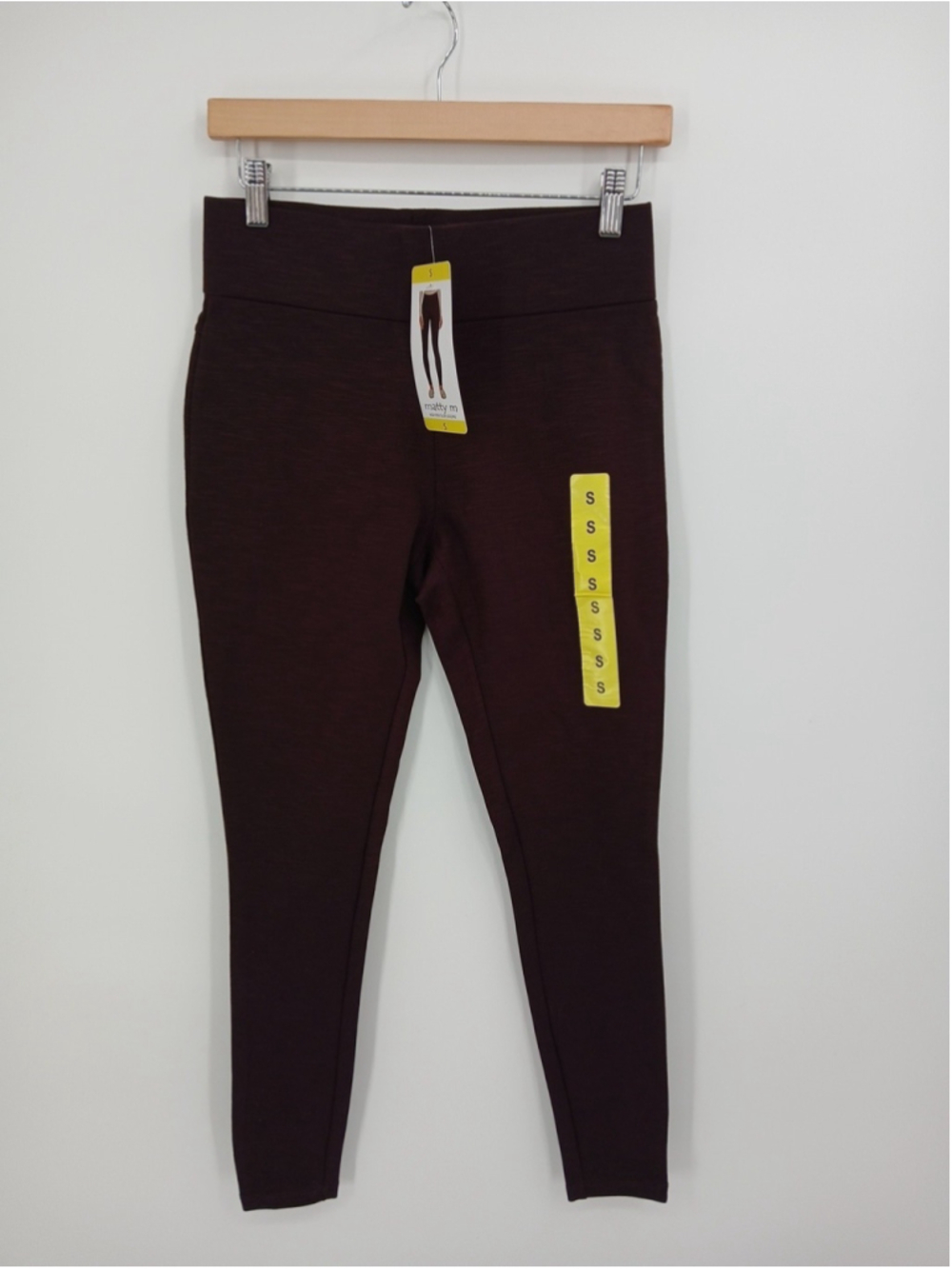 NWT Matty M Women's High Rise Slub Jegging Dark Wine Size S